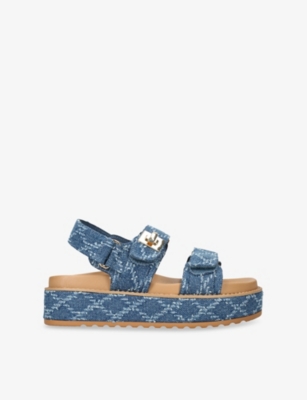 STEVE MADDEN: Bigmona Denim Raffia Sandals