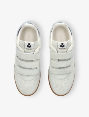 Shop Isabel Marant Womens Taupe Comb Beth Logo-patch Leather Low-top Trainers Eur 37 / 4 Uk
