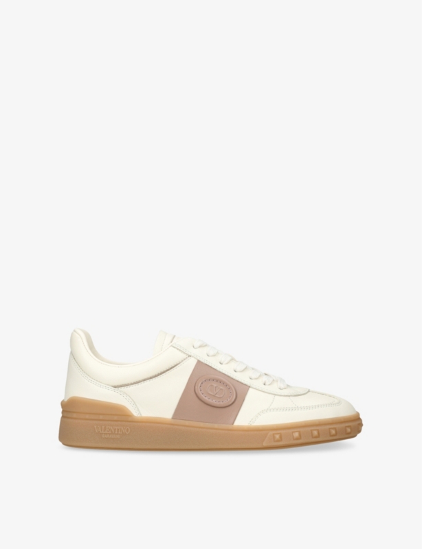 Upvillage Logo-Embroidered Leather Low-Top Trainers