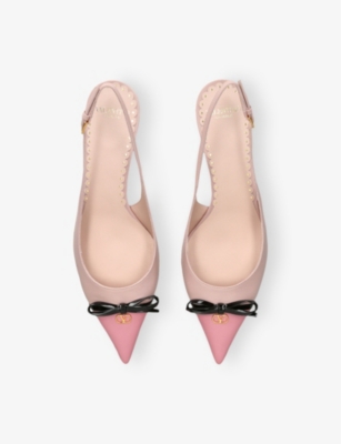 Valentino Women's Destal Nude Shoe Pink Toe With Black Bow In White/comb