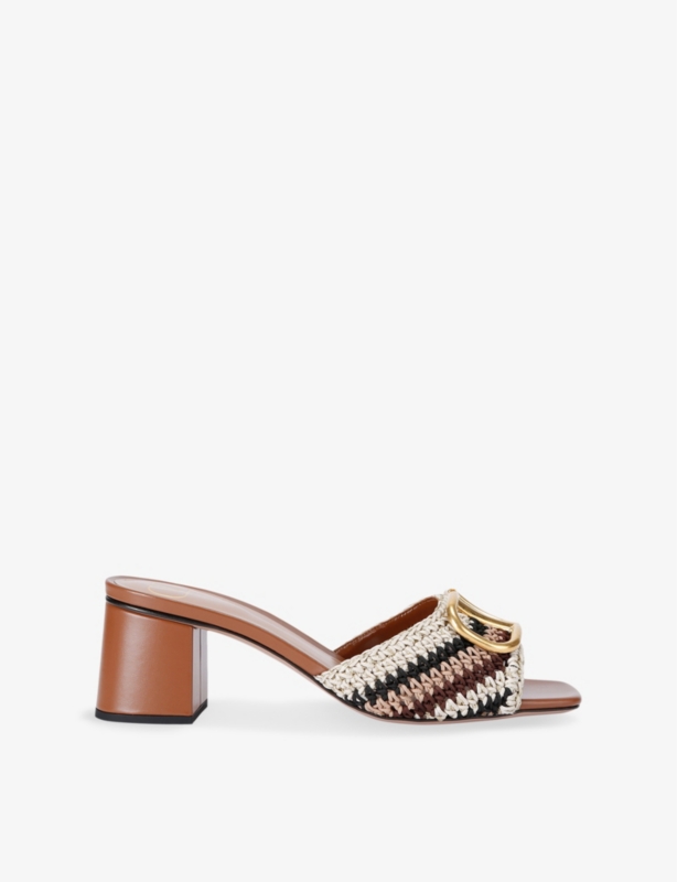 VLogo Signature 60 Crochet-Knit Heeled Mules