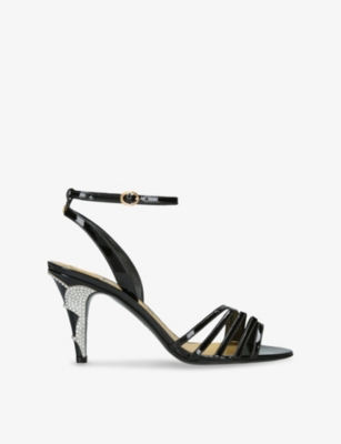VALENTINO GARAVANI: Ladycrush Crystal-Embellished Leather Heeled Sandals