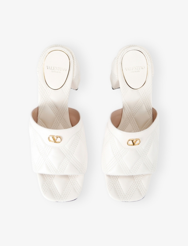 Quiltie 60 Brand-Plaque Leather Mule