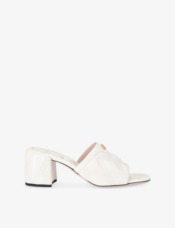 Quiltie 60 Brand-Plaque Leather Mule