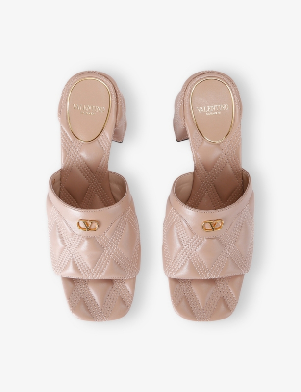 Quiltie 60 Brand-Plaque Leather Mule