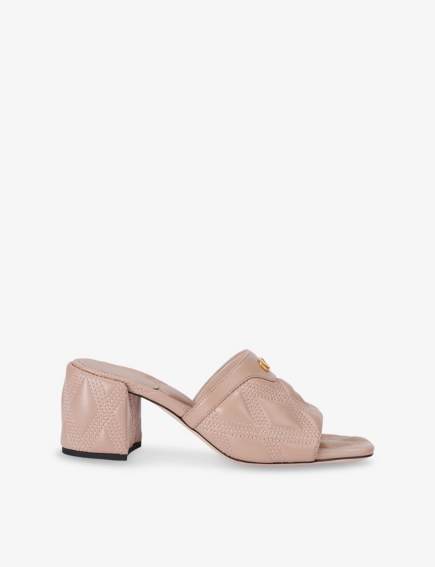 Quiltie 60 Brand-Plaque Leather Mule