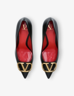 VALENTINO GARAVANI WOMENS BLACK VLOGO SIGNATURE 60 LEATHER PUMPS