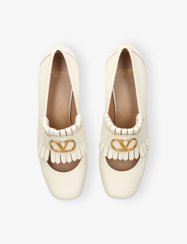 VLogo Signature Fringe-Embellished Leather Loafers