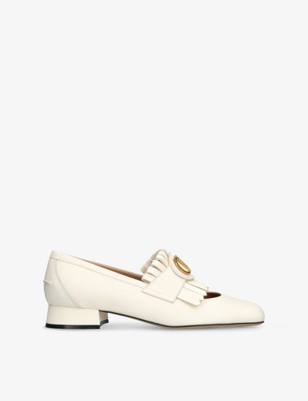 VLogo Signature Fringe-Embellished Leather Loafers