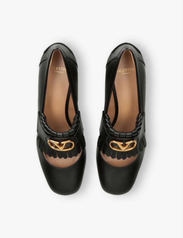 VLogo 55 Signature Fringe-Embellished Leather Loafers