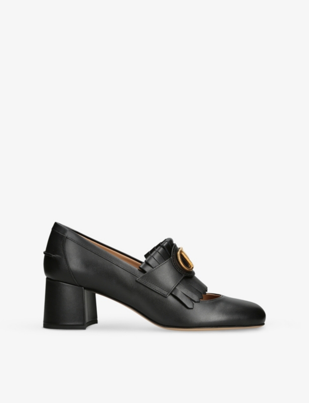 VLogo 55 Signature Fringe-Embellished Leather Loafers
