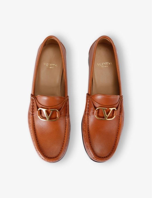 VLogo Leather Loafers