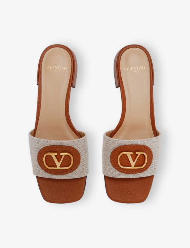 VLogo 20 Leather Slides
