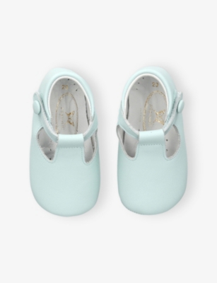 PAPOUELLI: Baby Poppie T-Bar Leather Crib Shoes