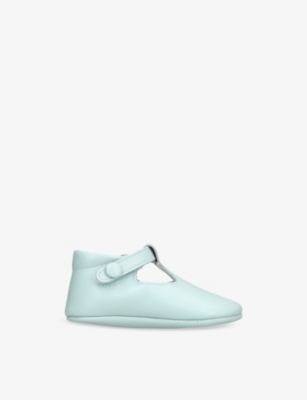 PAPOUELLI: Baby Poppie T-Bar Leather Crib Shoes