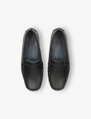 Papouelli Leather Felix Loafers In Navy