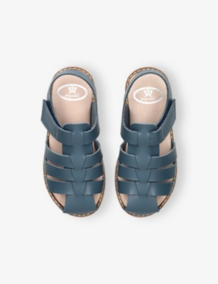 PAPOUELLI: Kids' Momo Caged Leather Sandals
