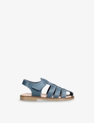 PAPOUELLI: Kids' Momo Caged Leather Sandals