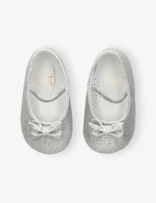 PAPOUELLI: Baby Bowie Glitter-Embellished Crib Shoes