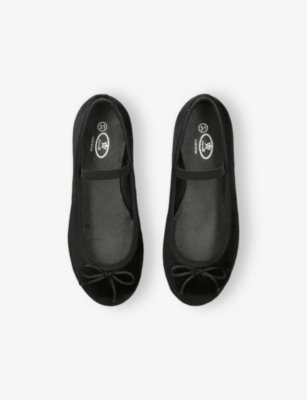 PAPOUELLI: Kids' Callie Bow-Embellished Velvet Ballet Flats