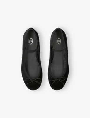 PAPOUELLI: Kids' Callie Bow-Embellished Velvet Ballet Flats