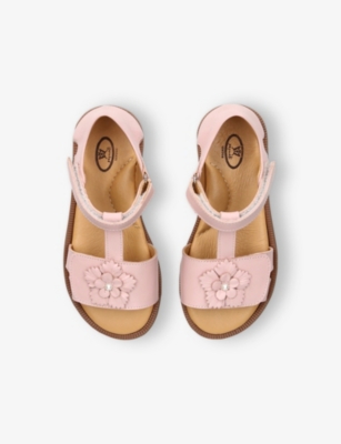 PAPOUELLI: Kids' Emerald Leather Sandals