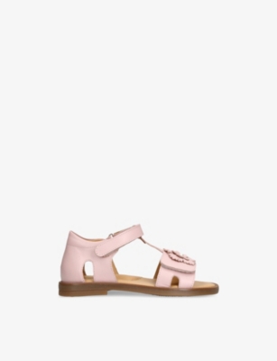 PAPOUELLI: Kids' Emerald Leather Sandals