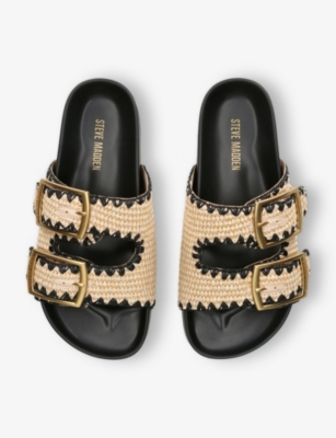Steve Madden Womens Beige Oth On Deck Raffia Sandals Eur 41 / 8 Uk