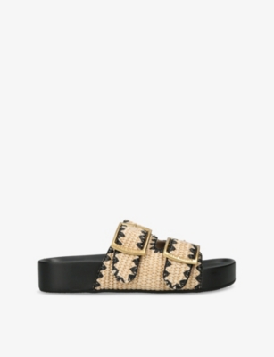 Steve Madden Womens Beige Oth On Deck Raffia Sandals Eur 41 / 8 Uk