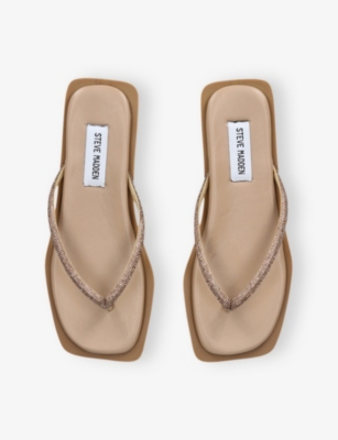 STEVE MADDEN: Saint Rhinestone-Embellished Woven Sandals