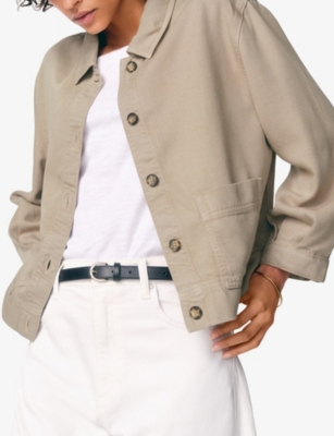 The White Company S Palewillow Relaxed-fit Cropped Woven Jacket