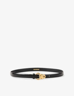 SANDRO WOMENS SANDRO SLIM LEATHER BELT 