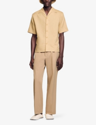 SANDRO: Short-Sleeved Cotton and Linen Shirt