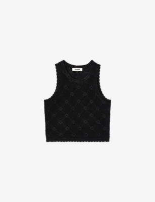 SANDRO: Sleeveless Cropped Knitted Top