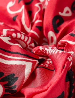 Sandro Womens Rouges Bandana Print Scrunch In Rouges