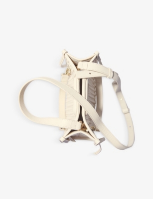 Maje Womens  Cabas Padded Mini Leather Shoulder Bag In Blanc