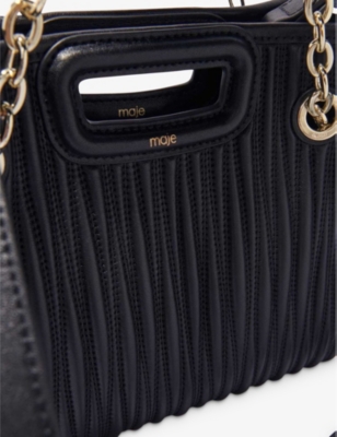 Maje Mini M Tote Bag In Noir / Gris