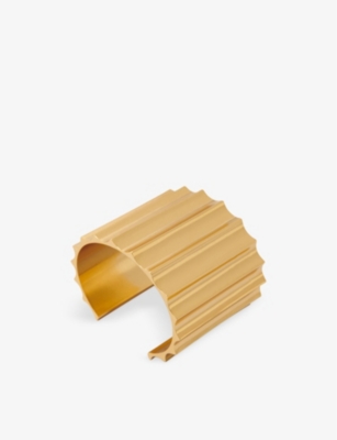 Maje Womens  Wide Textured Gold-tone Brass Cuff In Or