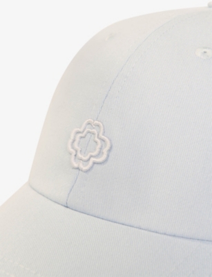 Shop Maje Womens Bleus Brand-embroidered Cotton Cap
