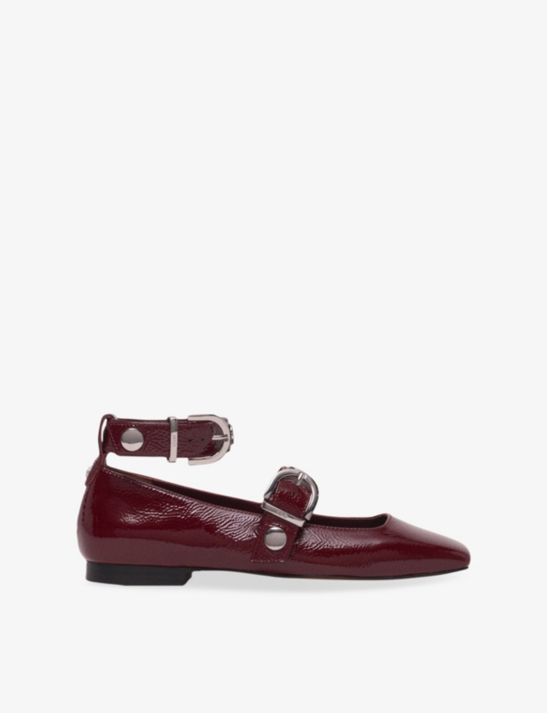 Studded Square-Toe Leather Mary Jane Pumps