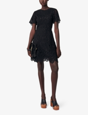 Maje Rozimalo Crochet Mini Dress