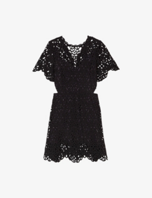 Maje Rozimalo Crochet Mini Dress