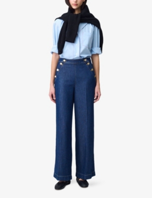 Claudie Pierlot Wide-leg Jeans In Denim - Jean