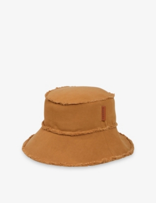 SANDRO: Frayed-Trim Cotton Bucket Hat