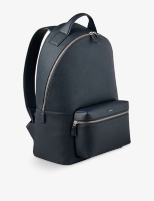 SANDRO: Logo-Embossed Leather Rucksack