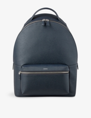 Sandro Mens  Logo-embossed Leather Rucksack
