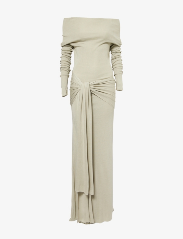 Kora Off-The-Shoulder Silk-Blend Maxi Dress