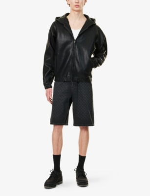 DAILY PAPER: Scuba Hooded Faux-Leather Jacket