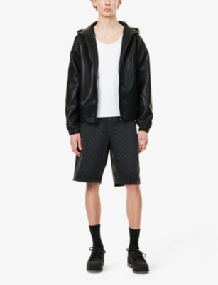DAILY PAPER: Monogram-Pattern Mid-Rise Denim Shorts