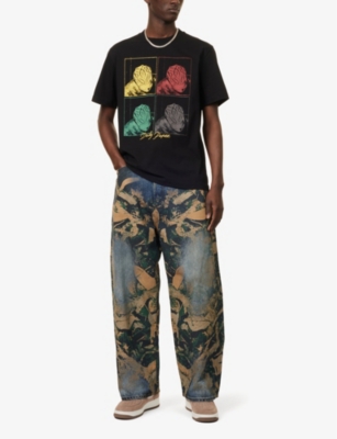 DAILY PAPER: Crewneck Graphic-Print Cotton-Jersey T-Shirt